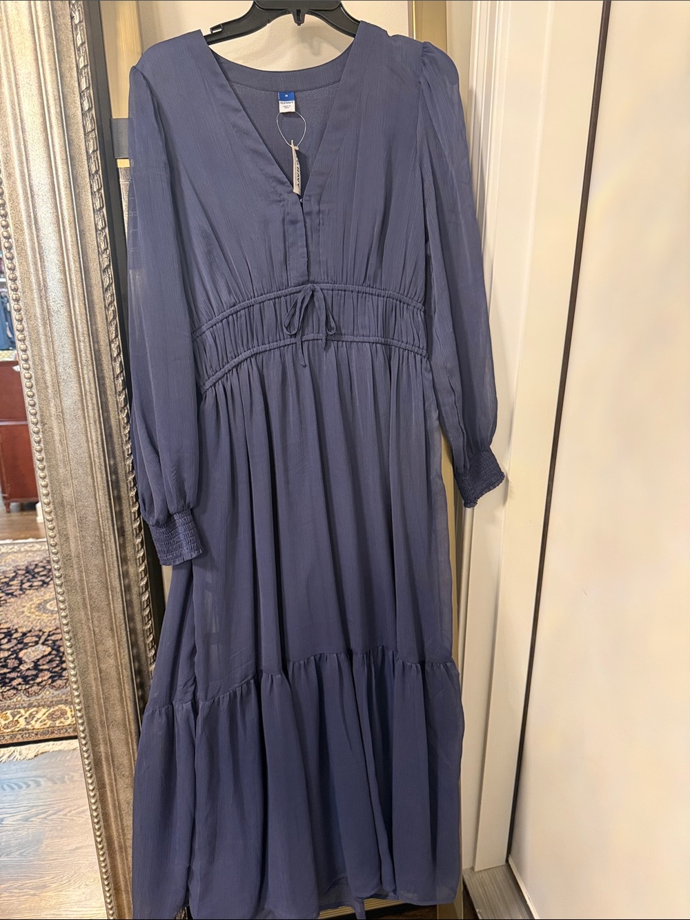 Old Navy Navy Blue Long Sleeve Maxi Dress
